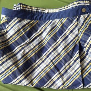Blue and Yellow Plaid Women's Golf Skort